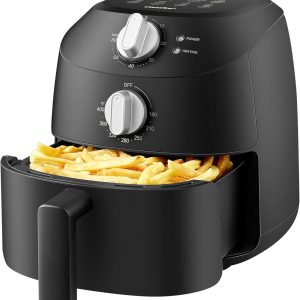 COMFEE' Compact 2.1 Quart Air Fryer with 12 Menu Options, Adjustable Timer & Temperature Control 180-400 degrees F, Dishwasher-Safe Nonstick Fry Basket with Stainless Steel Finish